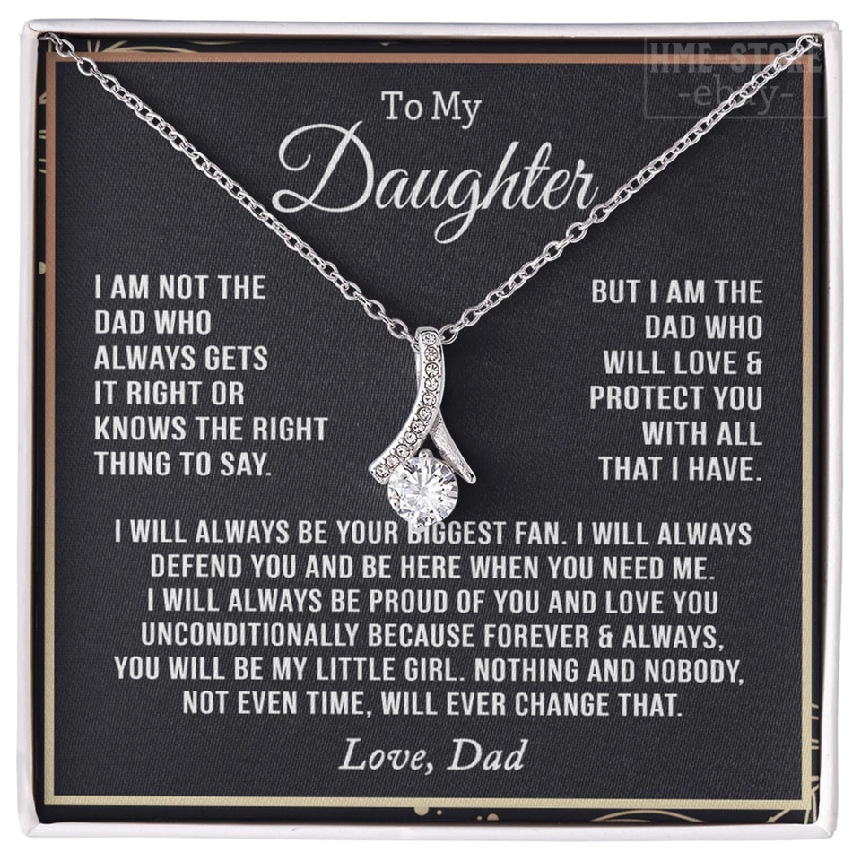 Collar de padre a hija colgante atractivo papá amor proteger niña regalo de cumpleaños Foto 1 de 4