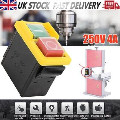 AC 250V 4A IP54 On/Off Water Proof Push Button Switch for Drill Motor Machine UK - Image 1 of 4