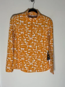 IBKUL Golf Tennis 1/4 Zip Pullover Shirt Medium Printed Long Sleeve Athletic NWT - Picture 1 of 5