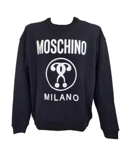 MOSCHINO men's organic cotton crewneck sweatshirt ZRA1702 black - Picture 1 of 5
