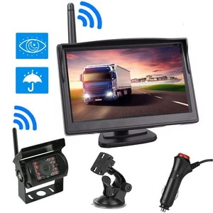 5" LCD MonItor Wireless Rear View Backup Camera Kit for 12-24V Truck RVs Caravan - Picture 1 of 24