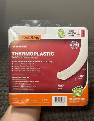 FROST KING EV20W Thermoplastic Rubber Weatherseal 5/16 in x 3/8 in x 20Ft  - Image 1 of 2