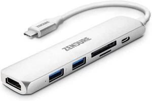 6in1 USB-C Hub 49W PD Digital AV Port Adapter-Kabel HDMI 4K USB 3.0 3.1 micro-SD - Bild 1 von 3