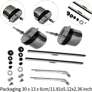 Universal Windshield Wiper Motor Kit Hot Street Rod Jeep Boat Stainless 2 PCS - Picture 1 of 7