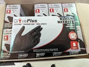 AMMEX GPNB42100 Small Black Nitrile Industrial Gloves Textured Case of 1000 - Picture 1 of 4