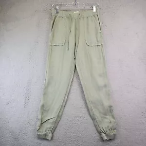C&C California Leinen Jogginghose Damen Small Grün Pull-On Stretchy Lounge Freizeit - Bild 1 von 13