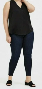 Torrid Textured Charmeuse Tank Black 3X #44215 - Picture 1 of 4