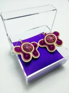 Orecchini Soutache Fuxia, in stile Cachemire - Foto 1 di 8