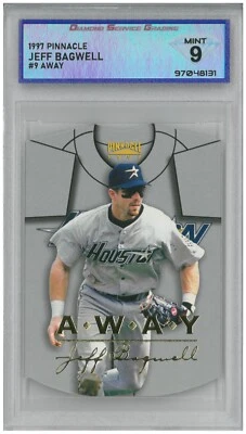 Camiseta deportiva Pinnacle Jeff Bagwell #9 1997 troquelada visitante 💎 DSG 9 como nueva Foto 1 de 2