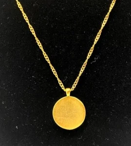 Madewell Gold Tone Necklace With Small Circle Pendant Adjustable 16" 18” 20” - Picture 1 of 6
