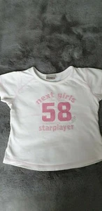 Girls Next White/Pink T.Shirt (Sporty Back). 12-18 Months. - Picture 1 of 5
