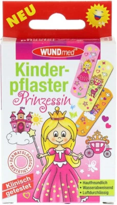 WUNDmed® Kinderpflaster, wasserabweisend, Luftdurchlässig, Prinzessin, 10 Stück
