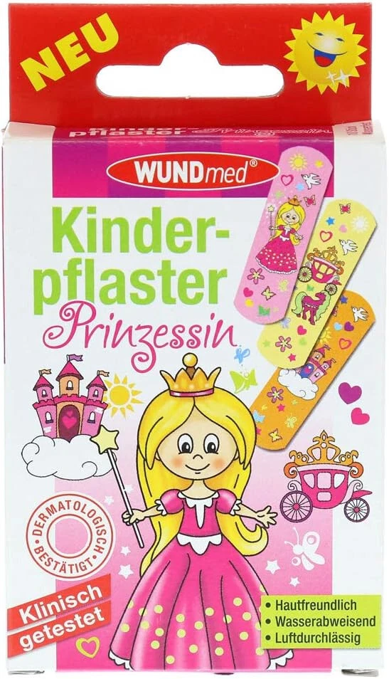 WUNDmed® Kinderpflaster, wasserabweisend, Luftdurchlässig, Prinzessin, 10 Stück - Bild 1 von 1