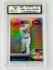 JASON BARTLETT 1/1 2005 E-TOPPS E-CONVENTION REFRACTOR MINNESOTA TWINS ENCASED - Picture 1 of 2