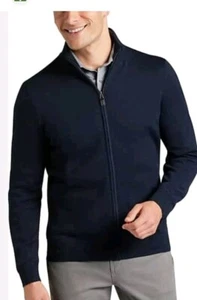 Joseph Abboud Cardigan Sweater Mens 2x / XXL Merino Wool Full Zip Elbow Patch - Picture 1 of 7