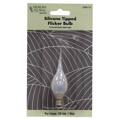 New-Silicone Dipped-1 Watt-Clear Silicone-Flicker Bulb-Candle Lamps-SET OF 2 - Image 1 of 1