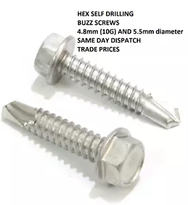 Self Drilling Screws Self Tapping Hex Head Buzz Screw Metal Bolts - Picture 1 of 1