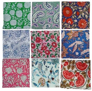 10 Pc Mix Lot Hand Block Print Napkin 100 Percent Cotton Napkin Hand Block Print - Picture 1 of 5