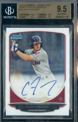 2013 Bowman Chrome Clint Frazier Indians RC Rookie BGS 9.5 w/ 10 AUTO - Image 1 of 2