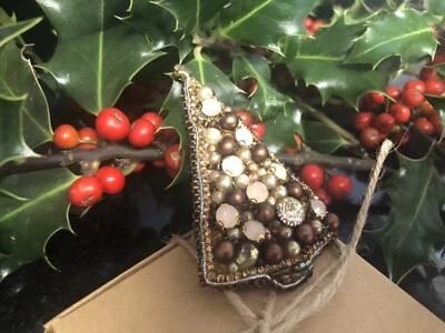 Christmas Tree Beaded Brooch gift for Christmas wonderfully ideas, handmade. - Image 1 of 4