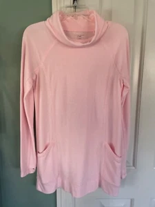 Womens Pink Tek Gear Dry Tek Turtleneck Tunic Sweatshirt w/ Pocket, Small, - Picture 1 of 8