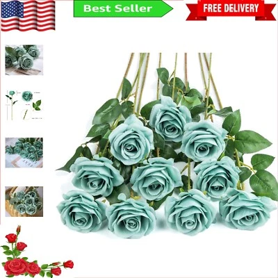 Универсальные искусственные стебли роз - 10 шт. искусственные цветы для декора дома и вечеринки - Изображение 1 из 4
