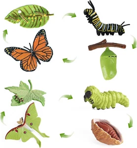 8 PIEZAS Oruga Monarca Mariposa Ciclo de Crecimiento Juguete Insectos Figuras Herramienta de Enseñanza - Imagen 1 de 7