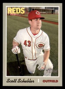 2019 Scott Schebler Cincinnati Reds Topps Heritage Baseball Card # 225