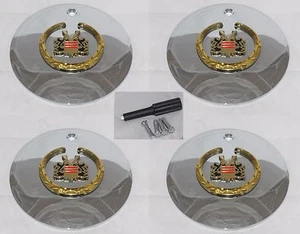 4 CAP DEAL VOGUE GOLD CHROME 99-02106 CADILLAC WHEEL RIM CENTER CAPS W/ LOCKS - Picture 1 of 1