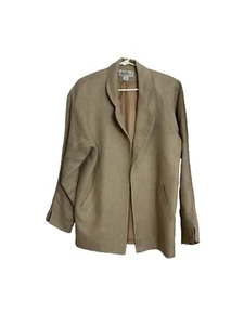 Hillary Charles Blazer Jacke Damen Größe 14 Beige Vorne Offen Gefüttert Karriere - Bild 1 von 8