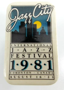 EDMONTON INTERNATIONAL JAZZ CITY FESTIVAL Vtg 1981 Pin Badge Tyner Sonny Rollins - Imagen 1 de 3