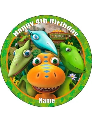 Съедобная глазурь поезд динозавров украшение для торта на день рождения (4 размера) - Изображение 1 из 4