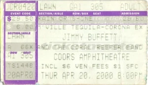 Vintage 2000 Jimmy Buffett Concert Ticket Stub Chula Vista CA - Picture 1 of 1