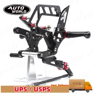 For Yamaha MT10 FZ10 2022 2021 2020 2019 2018 Racing Rearsets Footrest Peg Black - Picture 1 of 13