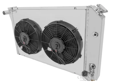 1977 1978 1979 1980 1981 Chevy Corvette 3 Row RR Radiator & 12" Fan Shroud - Image 1 of 4