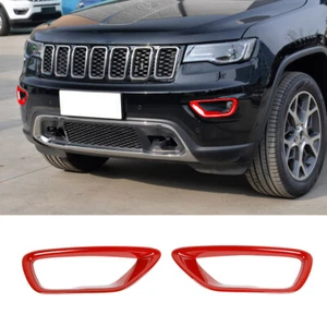Red Fog Light Cover Lamp Frame Trim For Jeep Grand Cherokee 2018+Car Accessories - Foto 1 di 8