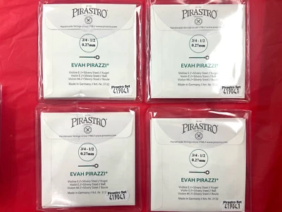 4  x 100% Authentic Pirastro Evah Pirazzi  3/4-1/2 Violin String Set Medium - Image 1 of 3