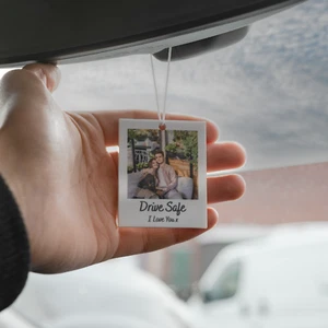Personalised Photo Car Ornament Hanging Car Polaroid Any Image Driving Test Gift - Picture 1 of 5