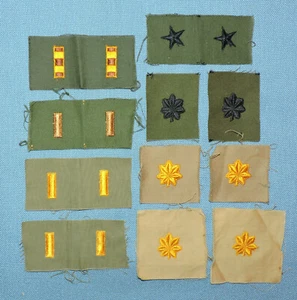 Lot, (8 Pairs) of V-N War U.S. Officer Embroidered Rank Insignia - Picture 1 of 2