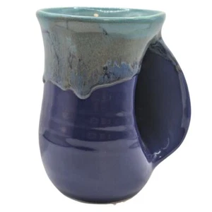 Art Pottery Becher Handwärmer Tropfglasur blau Becher - Bild 1 von 5