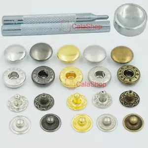 Setting Tool 4 12mm 1/2" METAL Snap Fastener Leather Rapid Rivet Button Swing - Picture 1 of 7
