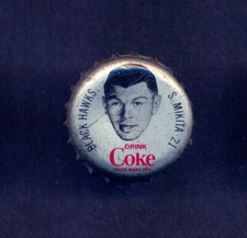 1964-65 COCA-COLA COKE BOTTLE CAP W/CORK STAN MAKITA HOF EX+ CHICAGO BLACK HAWKS