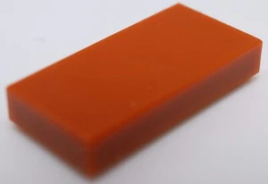 Lego 25x Dark Orange 1 x 2 Tile with Groove Plate - Picture 1 of 1