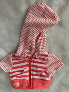 Rosa Streifen 5X6,5" Kapuze Reißverschluss Jacke Puppenkleidung-Battat Our Generation - Bild 1 von 4