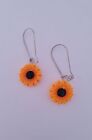 Sunflower charm dangle earrings