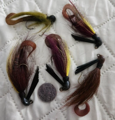 Lot of 5 Vintage Feather Fishing Lures - DAILY SHIPPING! - Image 1 of 4