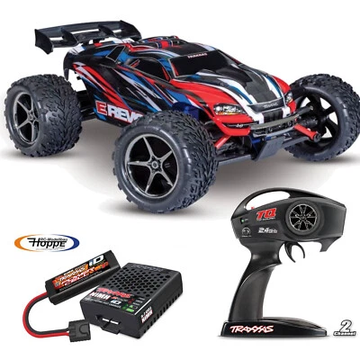 Traxxas E-Revo 1/16 4x4 Rosso-Blu USB C Caricatore 1200 Batteria Nimh 4WD - Immagine 1 di 2