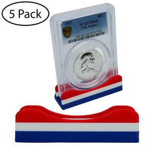 (5) Coin Slab Holder Display Stand PCGS Storage NGC Holders Coins USA FLAG - Picture 1 of 15