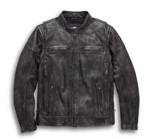 Chaqueta de cuero de vaca genuina Dauntless 2 en 1 convertible Harley Davidson para hombre - Imagen 1 de 5