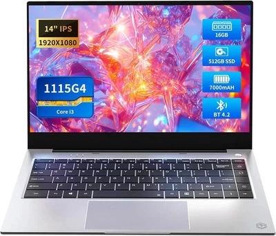 Monovate 14.1 Inch NoteBook Laptop, 16GB RAM + 512GB SSD, Core I3-1115G4 CPU - Image 1 of 4